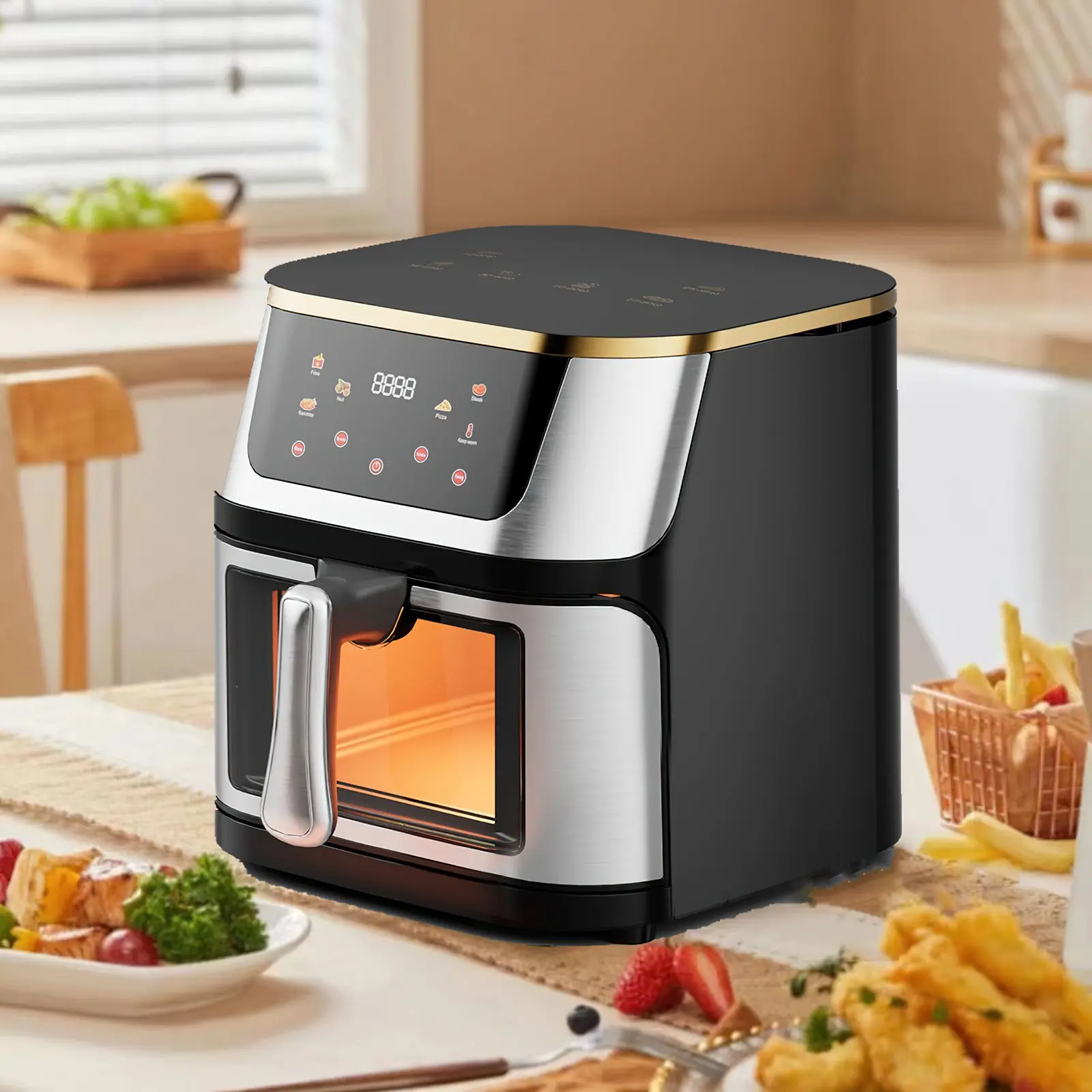 Frytkownica beztłuszczowa Air Fryer 8 l z okienkiem i ekranem dotykowym