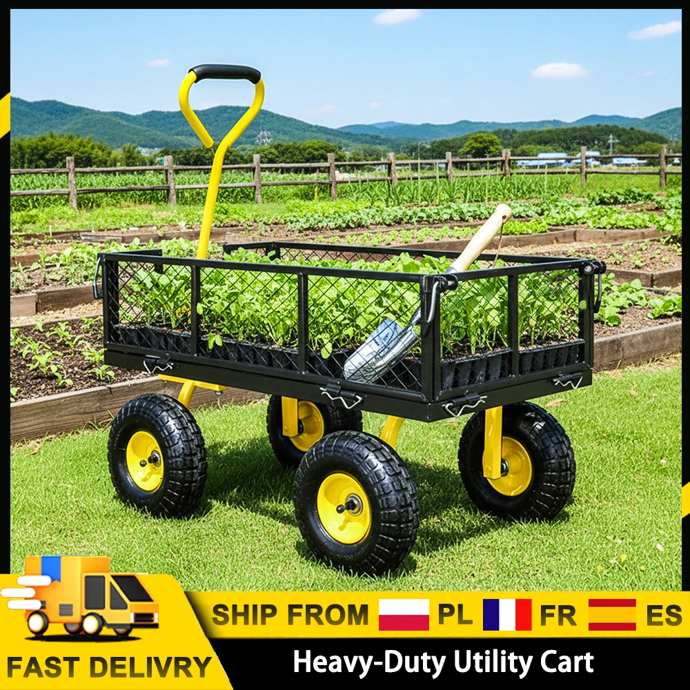 Wózek ogrodowy transportowy 2w1 na dużych kołach 🛒🔥