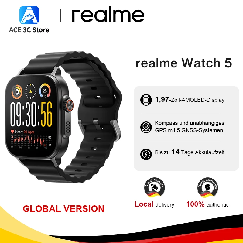 realme Watch 5 smartwatch z AMOLED 1,97″ i GPS 5 GNSS