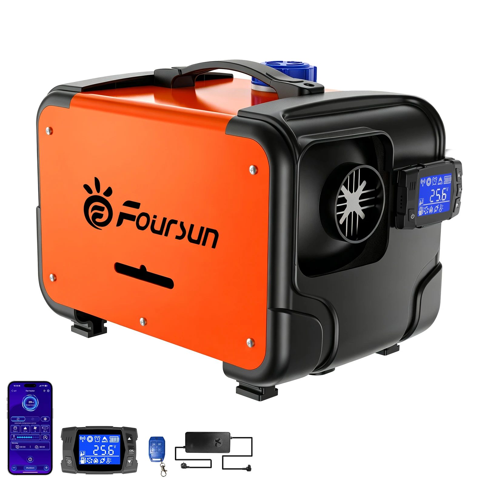 Foursun pozioma nagrzewnica powietrza diesel z Bluetooth i sterowaniem przez aplikację