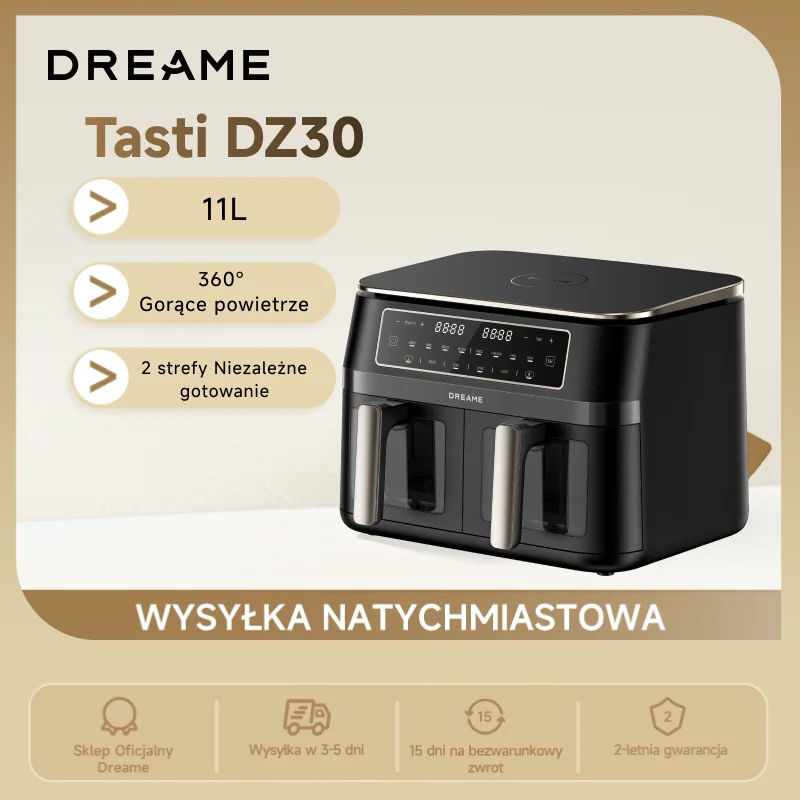 Dreame Tasti DZ30 – frytkownica beztłuszczowa 11 l z dwoma koszami
