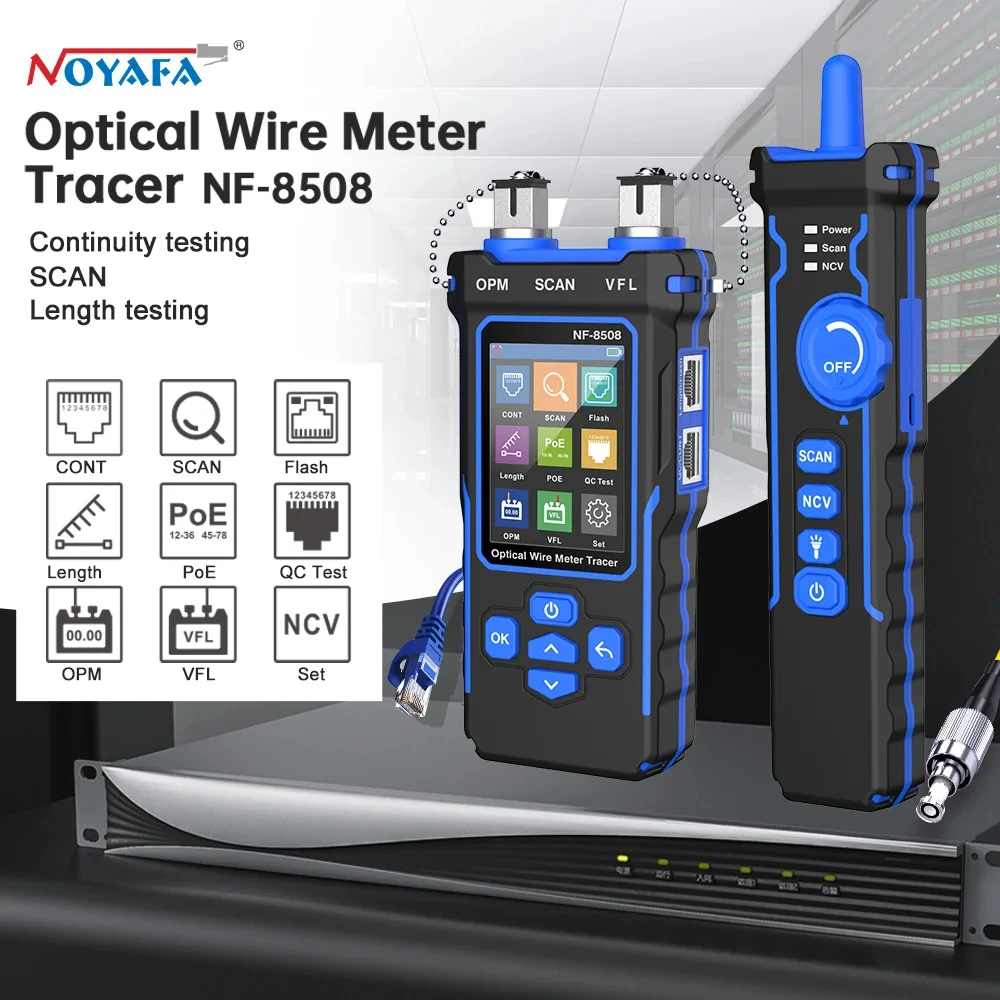 Noyafa NF-8508 tester kabli LAN i światłowodów 9w1