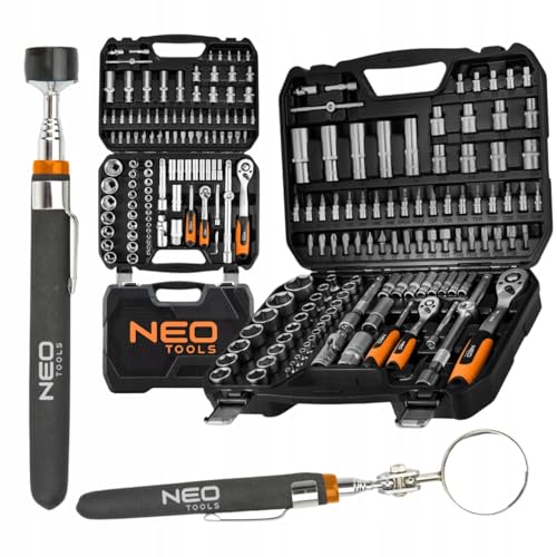 NEO TOOLS zestaw kluczy nasadowych 110 elementów 1/2″ i 1/4″
