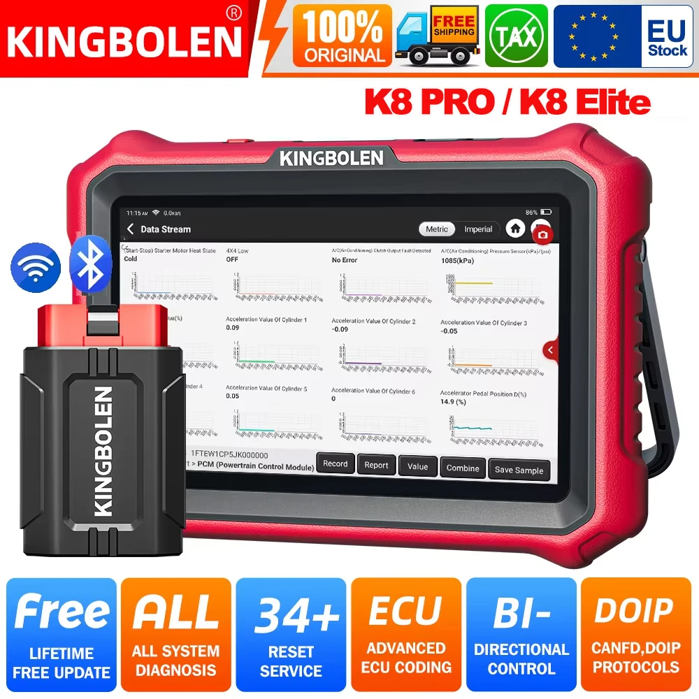 Tester diagnostyczny KINGBOLEN K8 PRO 8" CAN FD / DoIP 🚗🔥