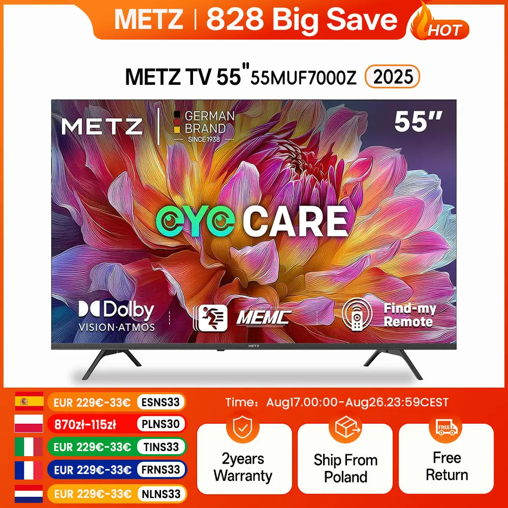 Metz MUF7000Z telewizor 4K UHD Google TV z HDR10 i MEMC