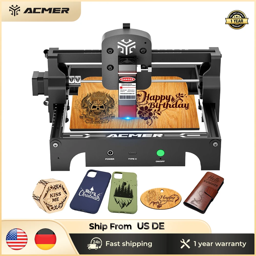 ACMER mini grawerka laserowa CNC do drewna, akrylu i szkła
