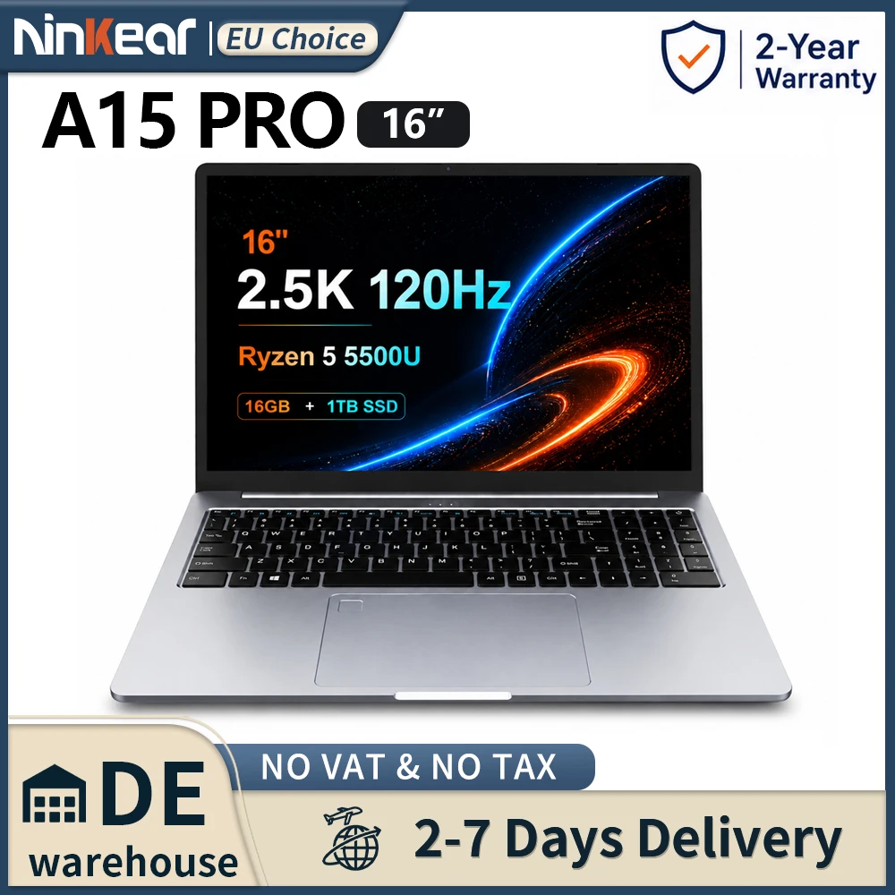🔥 Laptop Ninkear A15 Pro 16" 2.5K 120Hz z Ryzen 5!