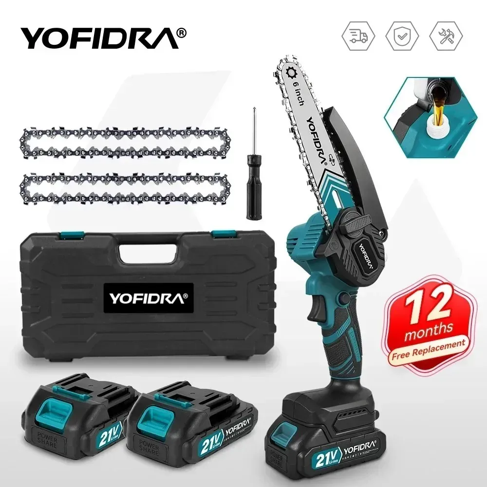 YOFIDRA mini piła łańcuchowa 6" 21V z 2 akumulatorami