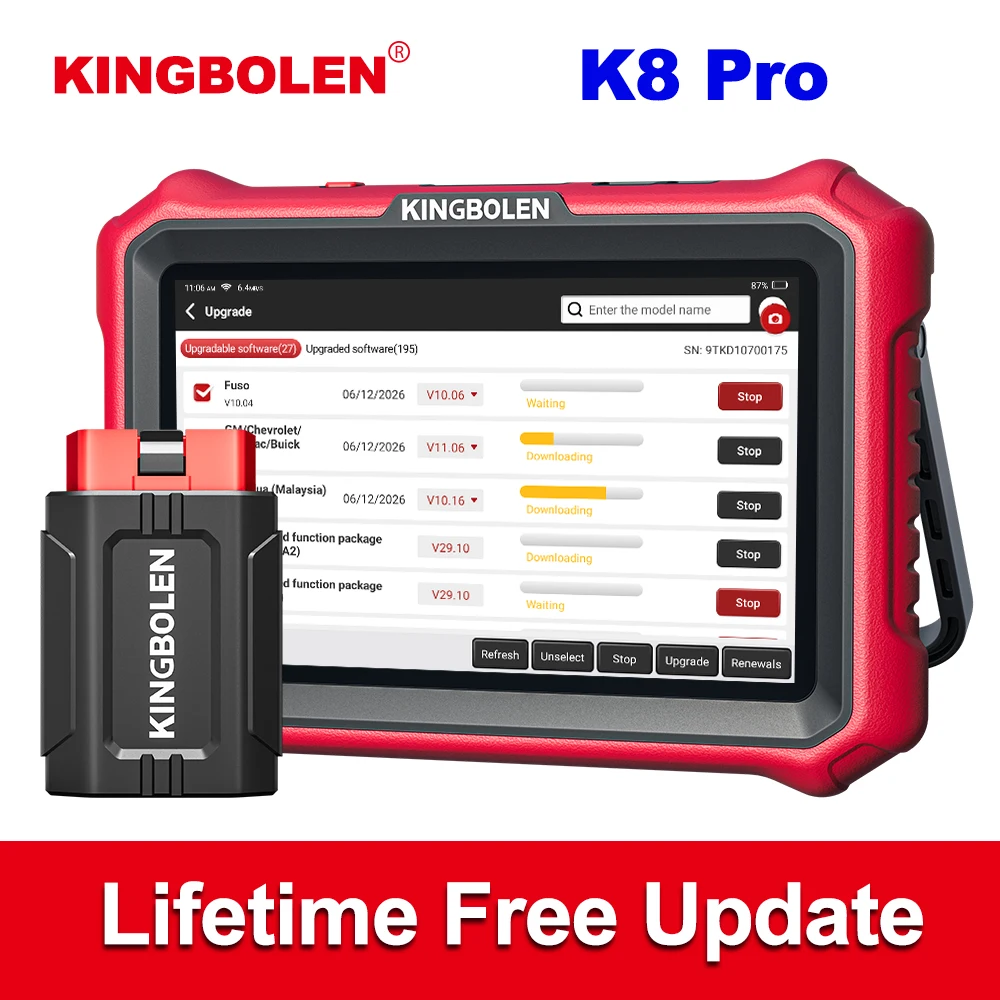 Tester diagnostyczny KINGBOLEN K8 PRO 8" CAN FD / DoIP 🚗🔥